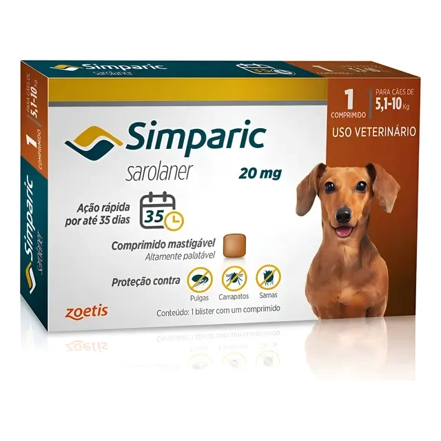 Simparic 20 Mg 5,1 A 10 Kg 1 Unidade Zoetis